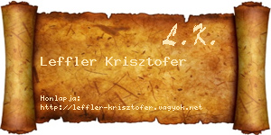 Leffler Krisztofer névjegykártya